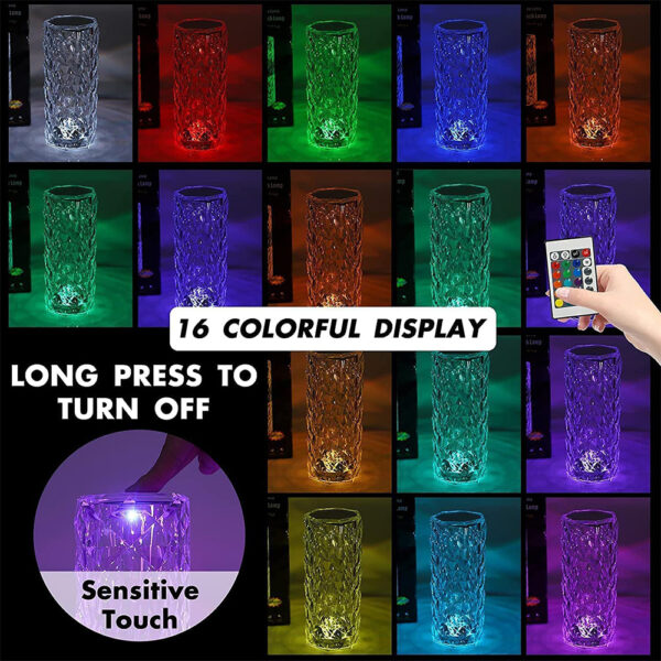 مصباح كريستال باضاءة RGB من 16 لون - Image 5